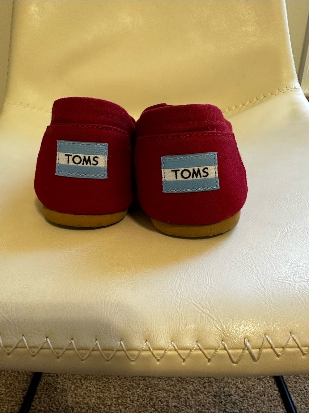 Toms Burgundy Canvas Slip-On Shoes
